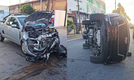 Nuevo Laredo: Accidente en Héroe de Nacataz deja un herido y vehículo volcado