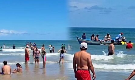 Pareja es salvada de ahogarse en Playa Miramar, Madero