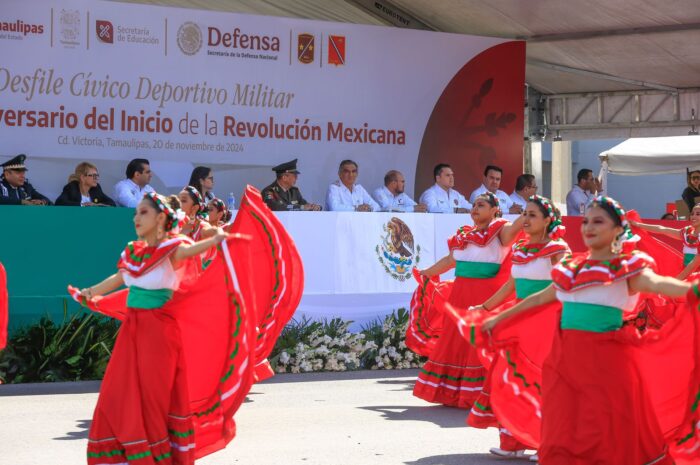 Encabeza Américo Villarreal desfile por el 114 Aniversario del Inicio de la Revolución Mexicana