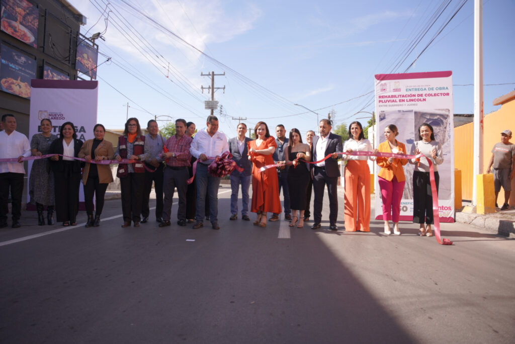 Entrega alcaldesa Carmen Lilia Canturosas obra de rehabilitación de colector pluvial en sector Centro