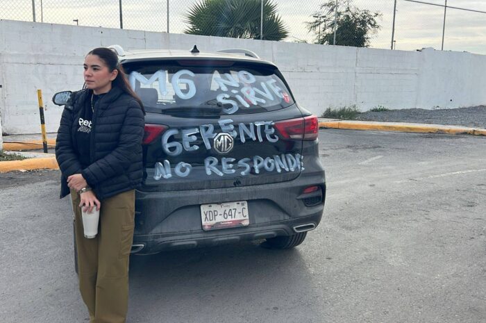 Agencia MG en Reynosa suspende actividades tras protesta por autos defectuosos