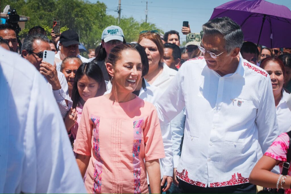 Claudia Sheinbaum visita zona afectada por inundaciones en Reynosa