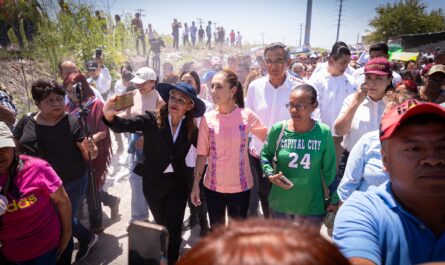 Claudia Sheinbaum visita zona afectada por inundaciones en Reynosa