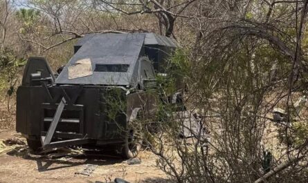 Aseguran camión blindado tipo monstruo en operativo en Ocampo