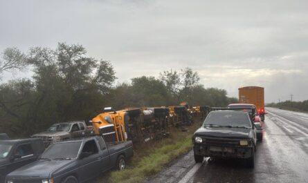 Volcadura de tráiler con sorgo desata rapiña en San Fernando