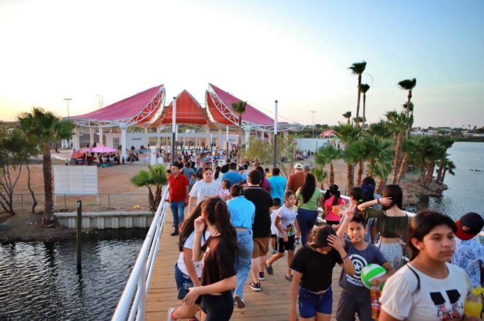 El Laguito se llena de vida: familias abarrotan el parque tras inauguración del puente panorámico