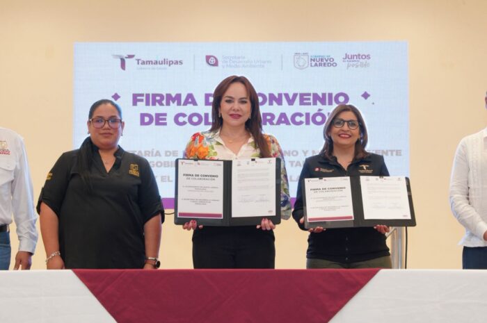 Carmen Lilia Canturosas lidera agenda ambiental en Tamaulipas y firma acuerdo para convertir Nuevo Laredo en ciudad verde