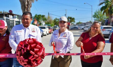 Carmen Lilia entrega calles rehabilitadas en Nueva Victoria