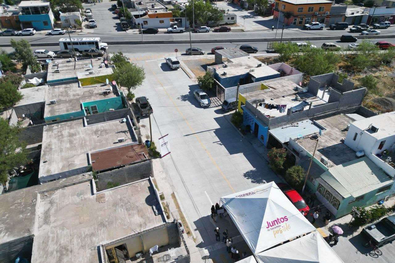 Alcaldesa Carmen Lilia Canturosas entrega tres calles rehabilitadas con concreto hidráulico en colonia Nueva Victoria