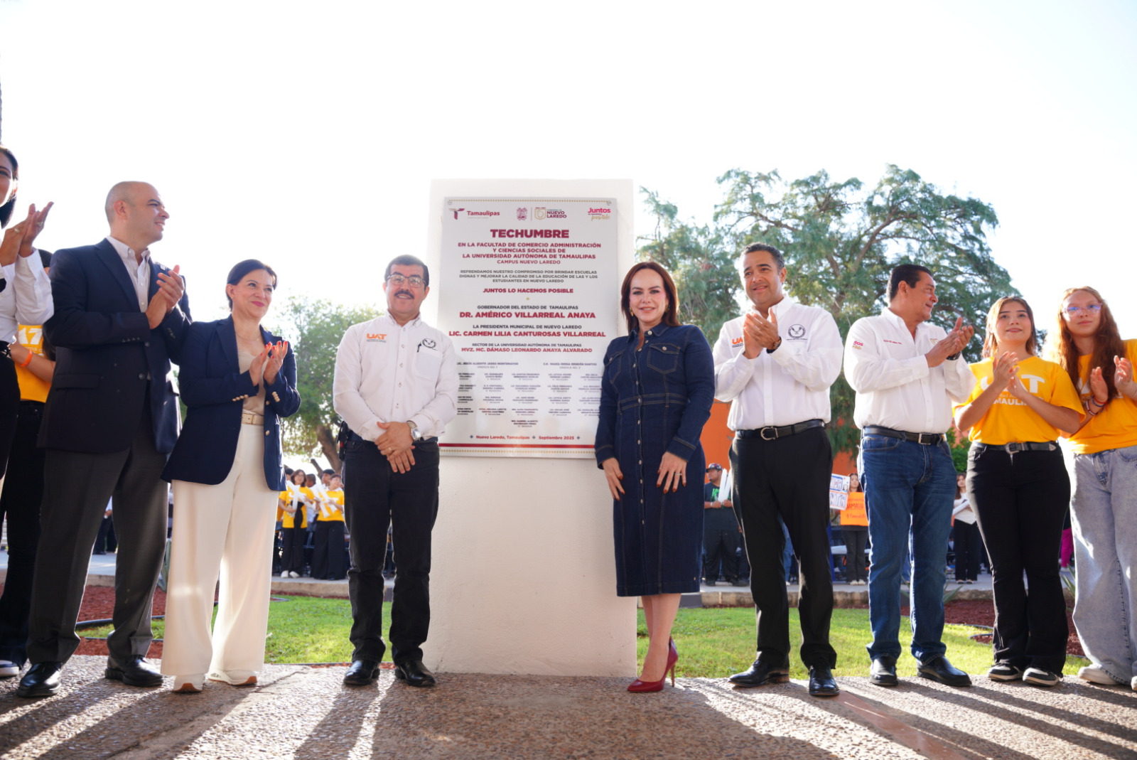 Carmen Lilia Canturosas y rector de la UAT fortalecen infraestructura educativa para beneficio de más de mil 500 estudiantes