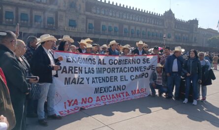 Productores de Tamaulipas protestan en Palacio Nacional