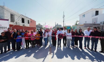 Alcaldesa Carmen Lilia Canturosas transforma colonia Los Olivos con más de 14 millones de pesos en obras de repavimentación