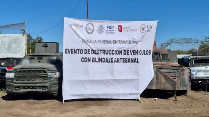 FGR destruye 22 vehículos “monstruo” en Reynosa