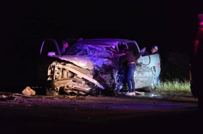 Choque e incendio de tractocamión en la carretera Victoria-Matamoros deja varios lesionados