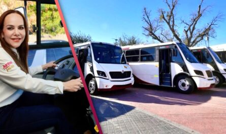 Entrega Carmen Lilia Canturosas camiones climatizados en Nuevo Laredo