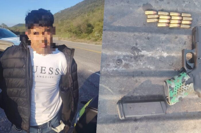 Aseguran arma de fuego durante operativo en la carretera Victoria–Jaumave