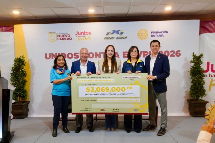 Refrenda Gobierno de Nuevo Laredo compromiso con bienestar de la niñez; anuncia junto a Rotarios y PG Maratones campaña de vacunación contra el VPH