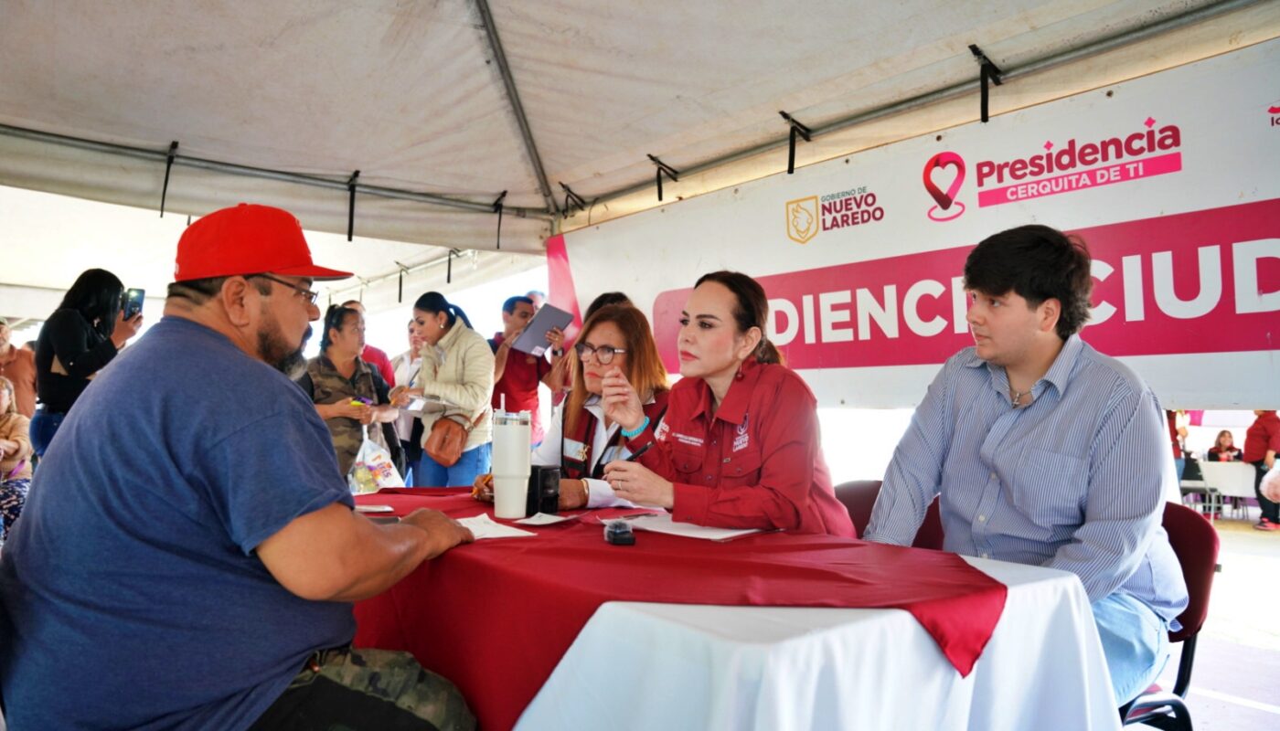 Gobierno de Nuevo Laredo lleva atención directa a familias de Nueva Era con “Presidencia Cerquita de Ti” Carmen Lilia Canturosas brinda atención directa a familias con
