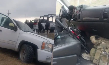 Aseguran vehículo con arma y ponchallantas tras persecución en Güémez