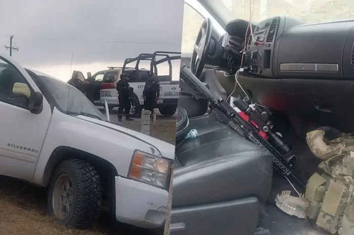 Aseguran vehículo con arma y ponchallantas tras persecución en Güémez