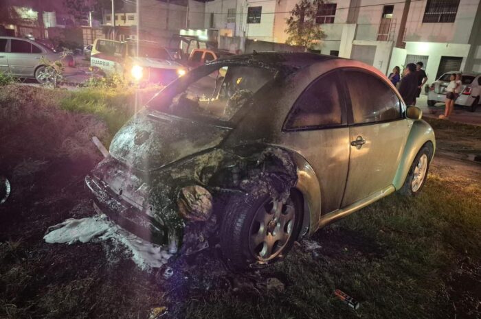 Auto arde en Lomas de Guadalupe, en Ciudad Victoria; indagan si fue intencional