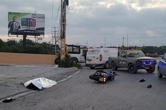 Motociclista muere tras ser arrollado por transporte que huyó en Reynosa