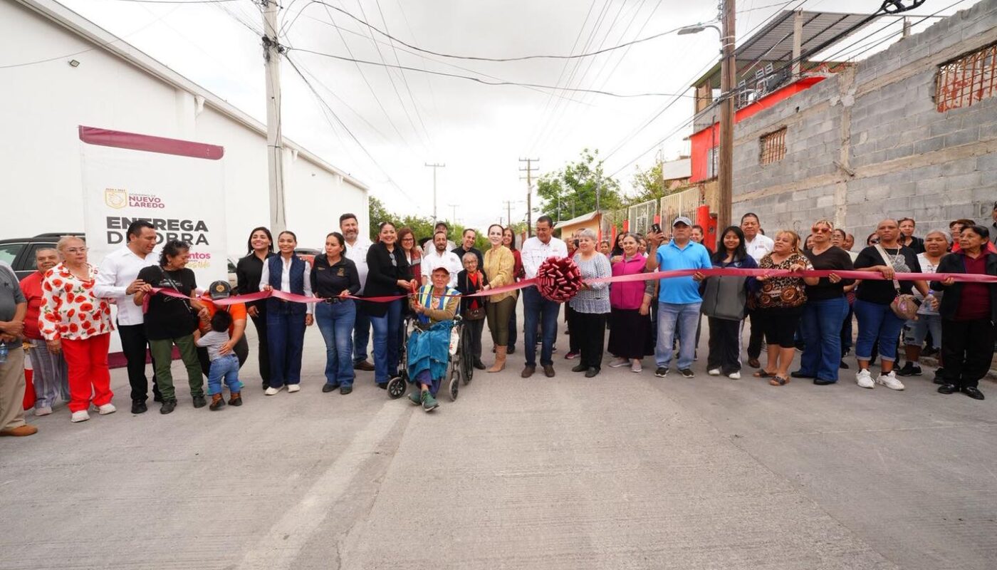 Gobierno de Nuevo Laredo consolida transformación urbana con pavimentación y drenaje sanitario en colonia Hipódromo Carmen Lilia Canturosas entrega obras viales y sanitarias en Hipódromo