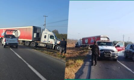 Choque múltiple en Güémez cierra carril en la Victoria–Monterrey