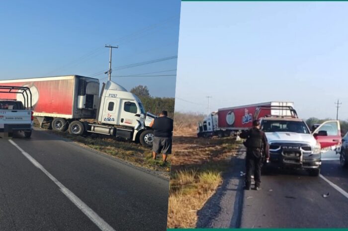 Choque entre tres vehículos afecta circulación en la Victoria–Monterrey