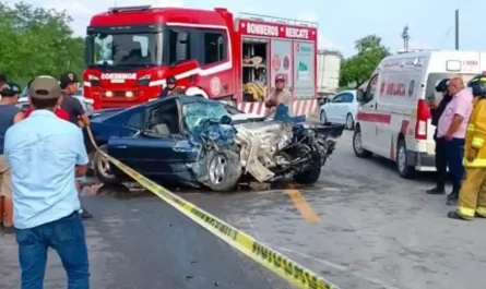 Mueren dos hombres tras brutal choque entre tráiler y Mustang en la San Fernando-Reynosa