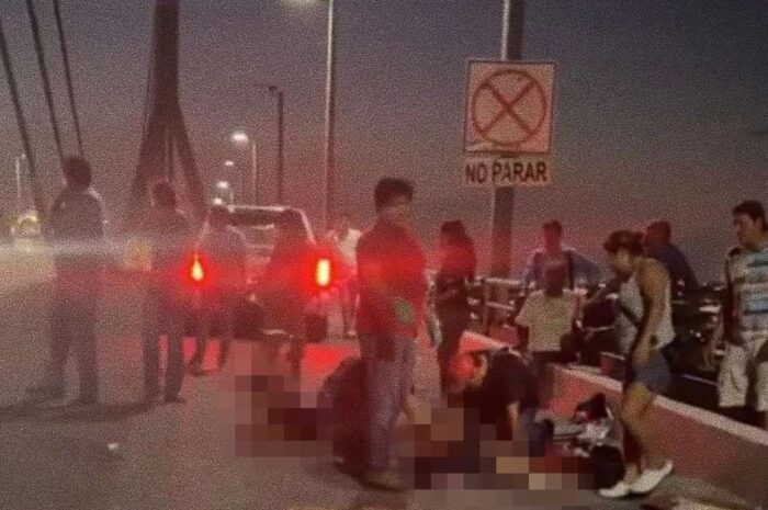 Presunto conductor ebrio arrolla motocicleta con familia en el Puente Tampico