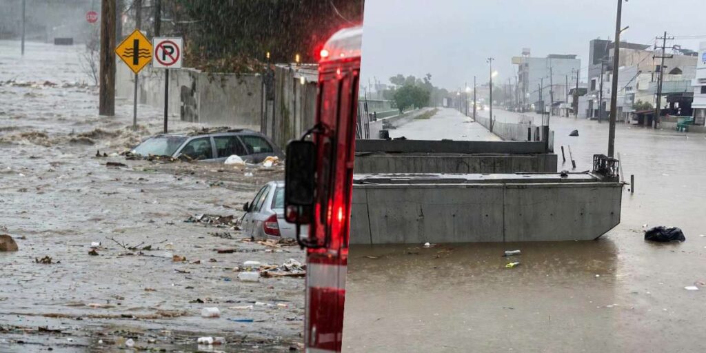 Fuertes lluvias y vientos provocan inundaciones y apagones en Reynosa